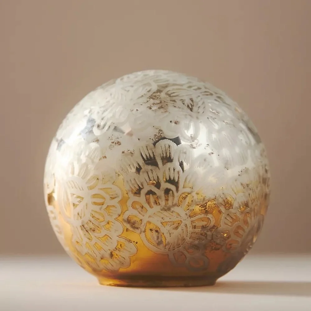 NWT Anthropologie  Holiday LARGE Glass Orb - Picture 3 of 4
